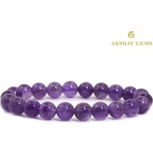 Kadın Mor Ametist Doğal Taş Bileklik