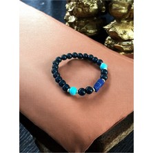 Ruhsal ve Sezgisel Aydınlık: Oniks, Turkuaz ve Lapis Lazuli Doğal Taşlı Bileklik