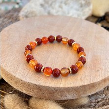 A+ Kalite | Koyu Akik Doğal Taş Bileklik > Sertifikalı - Handcrafted