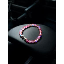 🧘♀️🏋️♀️sportif ve Spiritüel: Termal Pembe Kuvars Kadın Doğal Taş Bileklik > Dumbell Detaylı 🌸