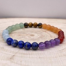 Ruhun Denge Noktaları Klasik 7 Çakra: Unisex Doğal Taş Bileklik