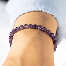 Kadın Ametist Mor Doğal Taş Bileklik