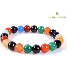 Kadın Multicolor Akik Doğal Taş Bileklik
