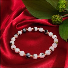 Ay Işığında: Unisex Ay Taşı Doğal Taş Çelik Dorika Bileklik