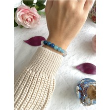 Okyanus Ferahlığı | A+ Kalite | Mavi Akik, Akuamarin, Ay Taşı Doğal Taş Bileklik > Handcrafted