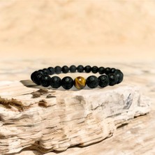 Elegant | Lav ve Kaplan Gözü Doğal Taş Bileklik - Sertifikalı