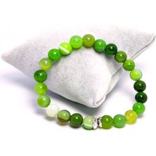 Zindeliğin Simgesi: Unisex Yeşil Akik Doğal Taş Bileklik