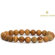 A+ Kalite | Ahşap Jasper Doğal Taş Bileklik > Sertifikalı + Handcrafted