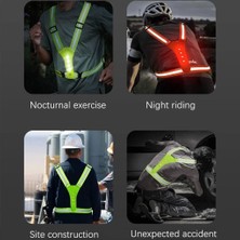 Reflektif Işıklı Yelek Turuncu Fosforlu Neon Bisiklet, Motosiklet,scooter Gece Ikaz Uyarı Yeleği
