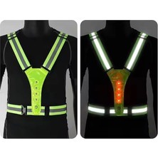Reflektif Işıklı Yelek Turuncu Fosforlu Neon Bisiklet, Motosiklet,scooter Gece Ikaz Uyarı Yeleği