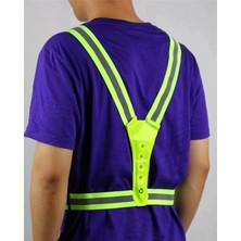 Reflektif Işıklı Yelek Sarı Fosforlu Neon Bisiklet, Motosiklet,scooter Gece Ikaz Uyarı Yeleği