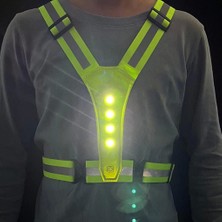 Reflektif Işıklı Yelek Sarı Fosforlu Neon Bisiklet, Motosiklet,scooter Gece Ikaz Uyarı Yeleği