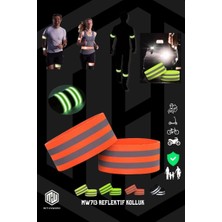 Reflektif Kolluk Bacak ve Bel Turuncu Fosfor Neon Bisiklet, Motosiklet,scooter Gece Ikaz Uyarı Bandı