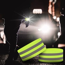 Reflektif Kolluk Bacak ve Bel Yeşil Fosfor Neon Bisiklet, Motosiklet,scooter Gece Ikaz Uyarı Bandı