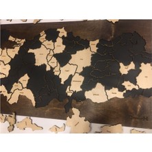 %100 Ahşap Gez-Boz Türkiye Haritası - Tüm Iller Çıkarılabilir Coğrafya Öğrenme Aracı 65X35 cm