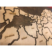 %100 Ahşap Gez-Boz Türkiye Haritası - Tüm Iller Çıkarılabilir Coğrafya Öğrenme Aracı 65X35 cm