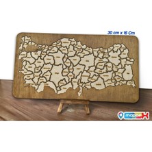 Doğal Ahşap Türkiye Haritası - Detaylı Coğrafya  - Dekoratif Hediye