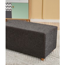 Favora Genma Ahşap Ayaklı Puf - Antrasit - Bakır