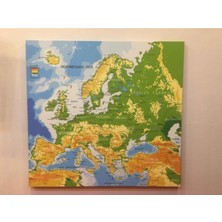 Kanvas Avrupa Haritası - Ev ve Ofis Dekorasyonu 70X70CM