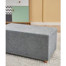 Favora Genma Ahşap Ayaklı Puf - Gri