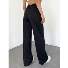 Unısex Iki Iplik Beli Lastikli Oversize Bol Paça Lastikli Eşofman Altı