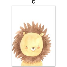 Sevimli Ayı,aslan,ünicorn 6’lı Çerçeve Görünümlü Mdf Tablo Seti Bebek ve Çocuk Odası Dekoru