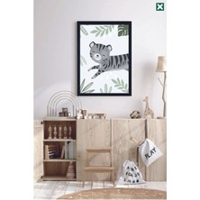 Sevimli Hayvanlar 3'lü Çerçeve Görünümlü Modern Mdf Tablo Seti -Bebek ve Çocuk Odası Dekoru