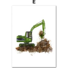 Çocukların Favori Araçları Sanat Koleksiyonu,6’lı Çerçeve Görünümlü Mdf Tablo Seti Bebek ve Çocuk Od