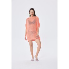 Peraluna Fiona, Ajurlu, Kadın Yazlık Tunik - Neon Turuncu
