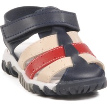 Lacivert-Bej-Kırmızı Çocuk Sandalet 173101 B