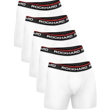 Rockhard Erkek Beyaz Pamuklu Boxer 5'li Paket