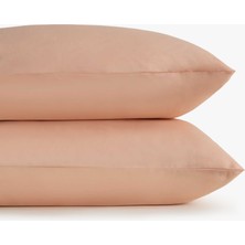 Ecocotton 2'li Düz Yastık Kılıfı %100 Organik Pamuk Perkal Pudra 50X70 cm