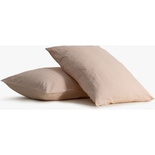 Ecocotton Miha 2'li Yastık Kılıfı   Pamuk Desenli Somon 50X70 cm