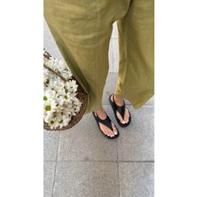 Gold Yüzük Modelli Siyah Sandalet