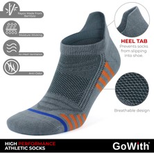 Gowith 6'lı Bambu Renkli Spor Desenli Güçlendirilmiş Yıkamalı Kutulu Dikişsiz Performans Kısa Patik Erkek Çorabı 3150