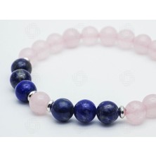 Padore Accessory Pembe Kuvars ve Lapis Lazuli El Yapımı Doğal Taş Bileklik | Handcrafted > Sertifikalı