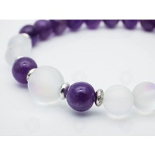 Padore Accessory Mor Ametist ve Kristal Kuvars Taşlı Bileklik