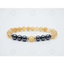 Padore Accessory Sitrin ve Hematit Doğal Taşlı Bileklik | Negatif Enerjileri Atın, Pozitif Enerjileri Çekin