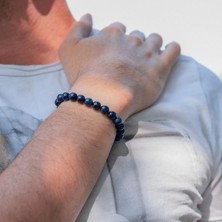 Padore Accessory Unisex Hawk's Eye Mavi Doğal Taş Bileklik