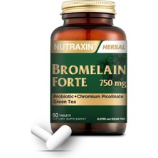 Nutraxin Bromelain Forte 750 mg 60 Tablet Bromelain Krom Probiyotik