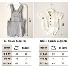 Erkek Bebek Yazlık Tulum Takımı Keten Gömlek Body ve Kanvas Şort Tulum 0-12 Ay