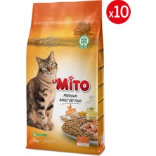 La Mito Adult Cat Tavuklu Yetişkin Kedi Maması 1kg x 10 Adet, Tüm Irklar İçin, Doğal, Şeker İçermez