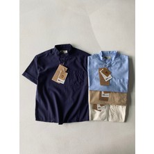 Çocuk Keten Kısa Kollu Gömlek