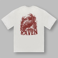 Kırmızı Kuzgun Raven Baskılı Şeker Tişört