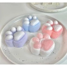 Kedi Patisi Taba Squishy Stress Oyuncağı Sukuşi Pati, Tüylü Oyuncak Mavi 7 CM