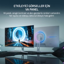 GamePower Vivid F20 27'' 1500R Curved RGB Beyaz 144Hz 1ms FHD Va Panel 2x2W Speaker Gaming Monitör (Sıfır Ölü Piksel Garantili)