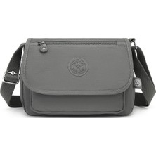 Smartbags Krinkıl Kumaş Kadın Çapraz Çanta 2022-1148 Koyu Gri