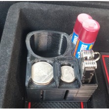 BYR Tesla Model 3 Orta Konsol Tepsisi / Şarj Adaptörü ve Para Tutucu (Plastik Aparattır!!!)