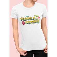 Qoeuyl Boutique Tequila And Summer Baskılı Yaz Temalı Unisex Regular Fit Pamuklu Beyaz Tişört