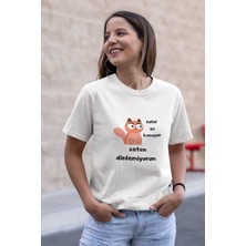 Qoeuyl Boutique Nolur Az Konuşun Zaten Dinlemiyorum Baskılı Eğlenceli Unisex Bisiklet Yaka %100 Pamuklu T-Shirt